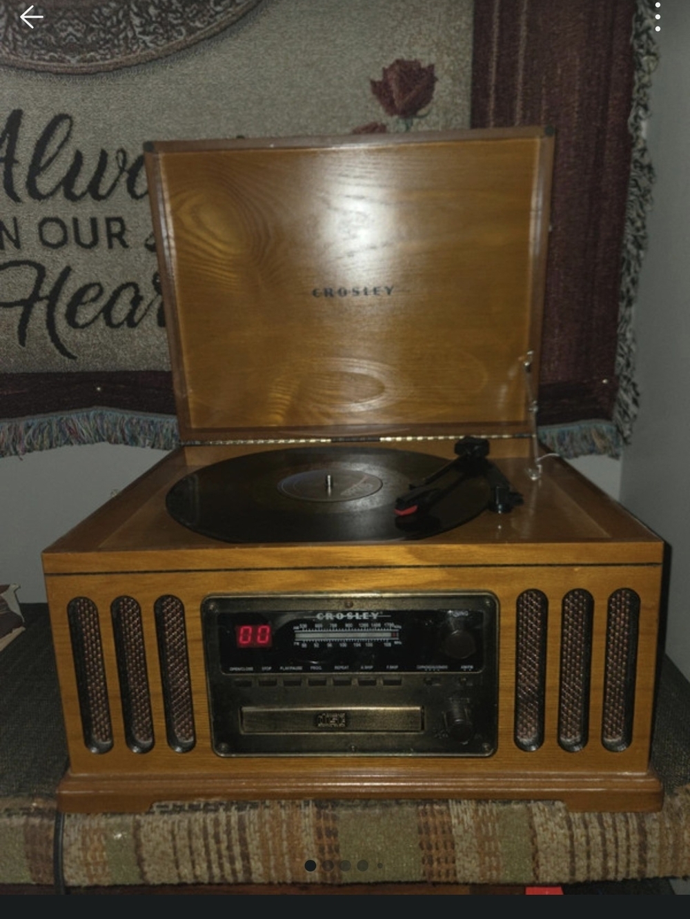 Crosley Wood-Grain Retro Turntable in Honey Brown